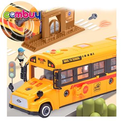 CB998508 CB998512 CB998516 - Assembly diy 3d building blocks acoustooptic inertia bus friction toy car children